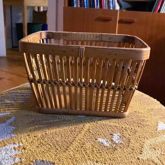 Storage & Organization Vintage Bamboo Basket Poshmark